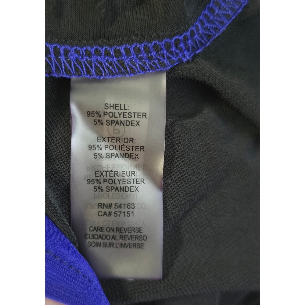Calvin Klein Womens Blue Black Colorblock Sleeveless Shell Top Stretch Jersey L - Picture 12 of 13